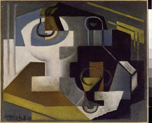 Stilleven met een fruitschaal door Juan Gris