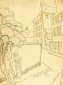 Een Straat in Montmartre door Juan Gris