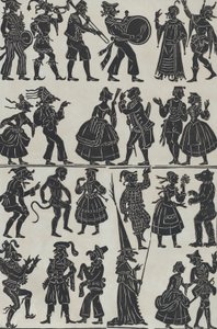 Blad 7 van figuren voor Chinese schaduwpoppen, 1859 door Juan Llorens
