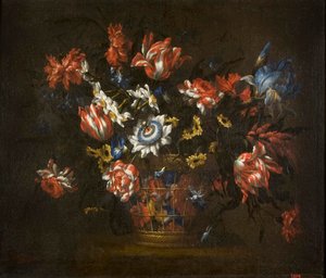 Vaas met bloemen door Juan de Arellano