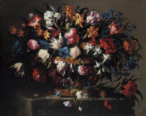 Klein mandje bloemen, 1671