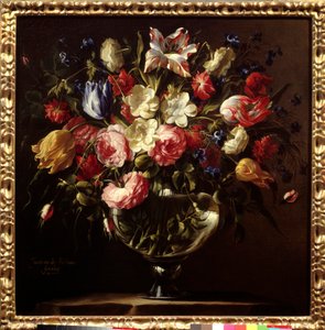 Vaas met bloemen door Juan de Arellano