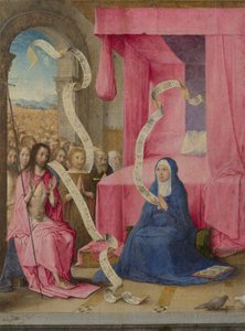 Christus verschijnt aan de Maagd met de Verlostenen van het Oude Testament door Juan de Flandes