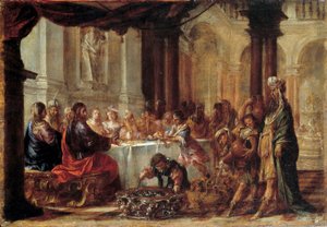 De bruiloft te Kana Schilderij door Juan Valdes (1622-1690) 1660