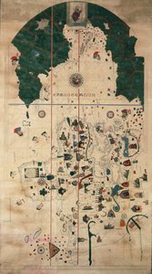 Portolan-Nautische planisfeerkaart door Juan de la Cosa, circa 1500