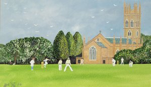 Cricket op Churchill Green door Judy Joel
