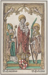 De Maagd en het Kind met Sint Conrad en Sint Pelagius door Jörg Breu the Elder