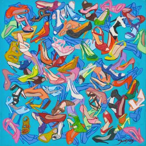 Collectie kleurrijke schoenen