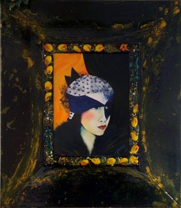 Belle Epoque III -Dame met zijden hoed-