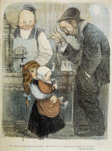 Oké, het serum tegen dronkenschap, ondertussen heb ik een rum uit Jamaica nodig! - getekend door Abel Faivre (1864-1945)