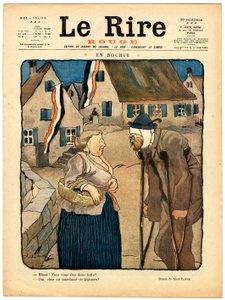 Omslag van The Red Laughter, Satirisch in kleuren door Jules Abel Faivre