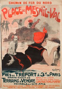 Chemin de fer du Nord. Strand van Mesnil-Val, 1901 door Jules Alexandre Grün