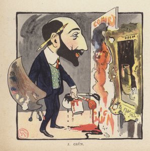 Zelfportret van de Franse schilder en illustrator Jean-Alexandre Grun door Jules Alexandre Gruen or Grun