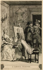 Scène van liefdesschilder