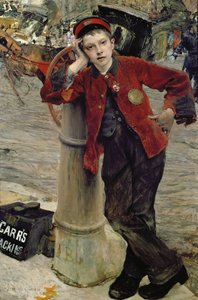 Londense schoenpoetser door Jules Bastien Lepage