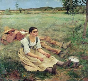 De hooimakers, 1877 door Jules Bastien Lepage