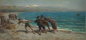 Fishermen at Menton door Jules Breton