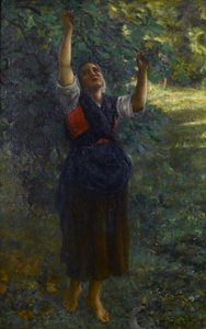 Frans: Cueilleuse de figues door Jules Breton