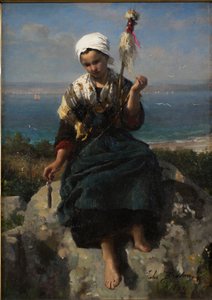 De vlasspinner door Jules Breton