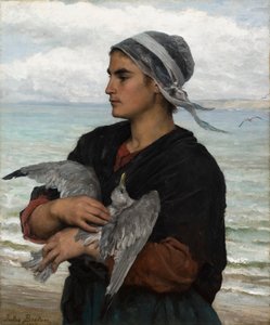 De gewonde meeuw door Jules Breton