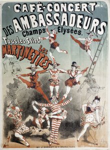 Les Martinettes au Cafe-Concert des Ambassadeurs - Poster door Jules Cheret, eind 19e eeuw door Jules Cheret