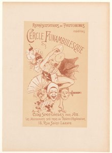 Reclamekaart voor het Cercle Funambulesque door Jules Cheret