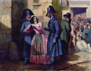 Arrestatie van een prostituee door de politie, c.1835