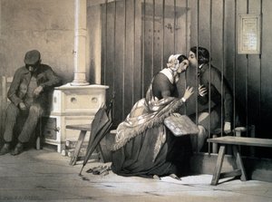 Gevangene, door Jules David (1808-1892), gravure, Frankrijk