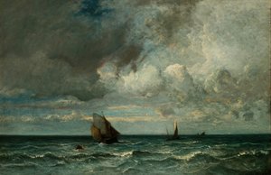 Schorsen vluchten voor de storm door Jules Dupré