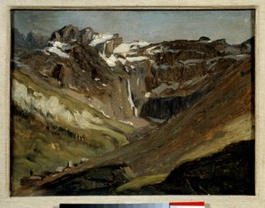 Het circus van Gavarnie in de Pyreneeën Schilderij door Jules Dupre door Jules Dupré