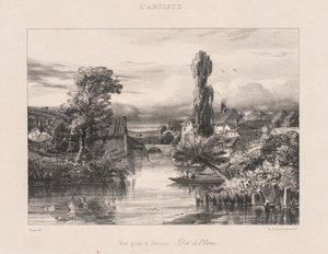 Gezicht genomen in Alençon, 1839 door Jules Dupré