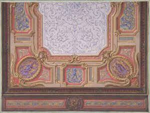 Ontwerp voor plafond van Grand Salon, Hôtel Hope, 1867