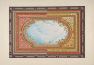 Ontwerp voor een plafond geschilderd met trompe l