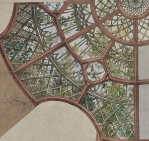 Ontwerp voor een Plafond met Latticewerk en Bloeiende Wijnstokken, tweede helft 19e eeuw