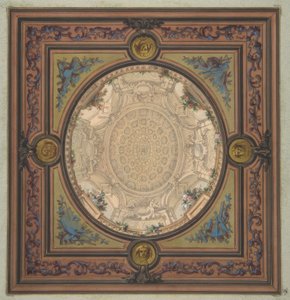 Ontwerp voor de decoratie van een plafond met een trompe l