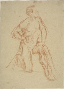 Mannelijke Figuur Knielend door Jules Elie Delaunay