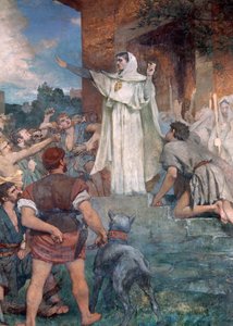 Ste Genevieve kalmeert Parijzenaars door Jules Elie Delaunay