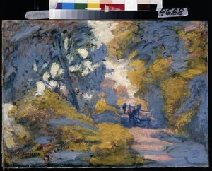 Zonnige weg. Schilderij van Jules-Leon Flandrin