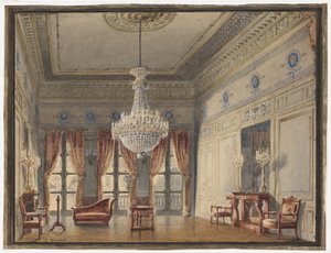 De Salon in de Montpensier Vleugel, Palais Royal door Jules Frédéric Bouchet