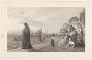 Dante, naar J.L. Gérôme door Jules Gabriel Levasseur