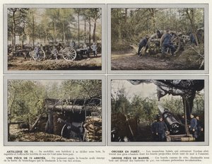 Artillerie van 75, houwitser in het bos, een stuk van 75 beschut, groot maritiem stuk door Jules Gervais Courtellemont