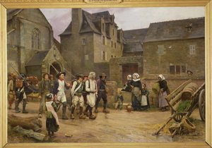 De Revolutionairen van Fouesnant opgepakt door de Nationale Garde in 1792, c.1886-87 door Jules Girardet
