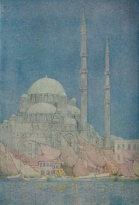De Moskee van de Yeni-Valide-Jamissi, Constantinopel, 1913 door Jules Guerin