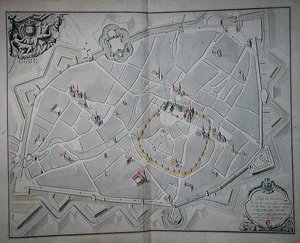 Plan van de oude en nieuwe stadsmuren van Dijon door Jules Hardouin Mansart