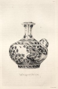 Geschiedenis van de keramische kunst: Een beschrijvende en filosofische studie van het aardewerk van alle tijden en alle naties: Perzië: Zacht porselein - Gargoulette, Versierd met de Simorg (Plaat VI)