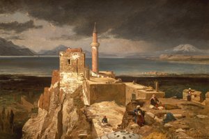 Meer en fort van Van, Armenië door Jules Joseph Augustin Laurens
