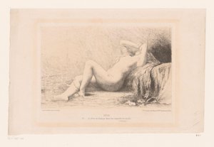 Liggende naakte vrouw door Jules Joseph Lefebvre