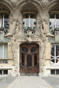 Ingangsdeur naar 29 avenue Rapp in het 7e arrondissement in Parijs, art nouveau architectuur door Jules Lavirotte