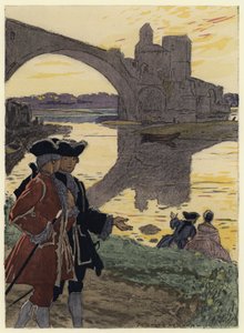 Illustratie voor memoires van Casanova (kleurenlitho)