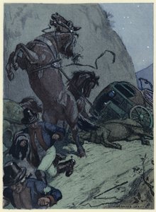 Illustratie voor memoires van Casanova (kleurenlitho) door Jules Marie Auguste Leroux
